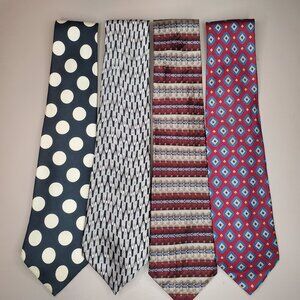 Assorted Variety 4 Vintage 100% Silk Ties.